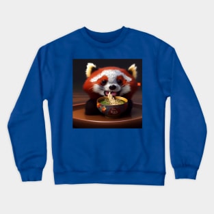 Kawaii Red Panda Eating Ramen Crewneck Sweatshirt